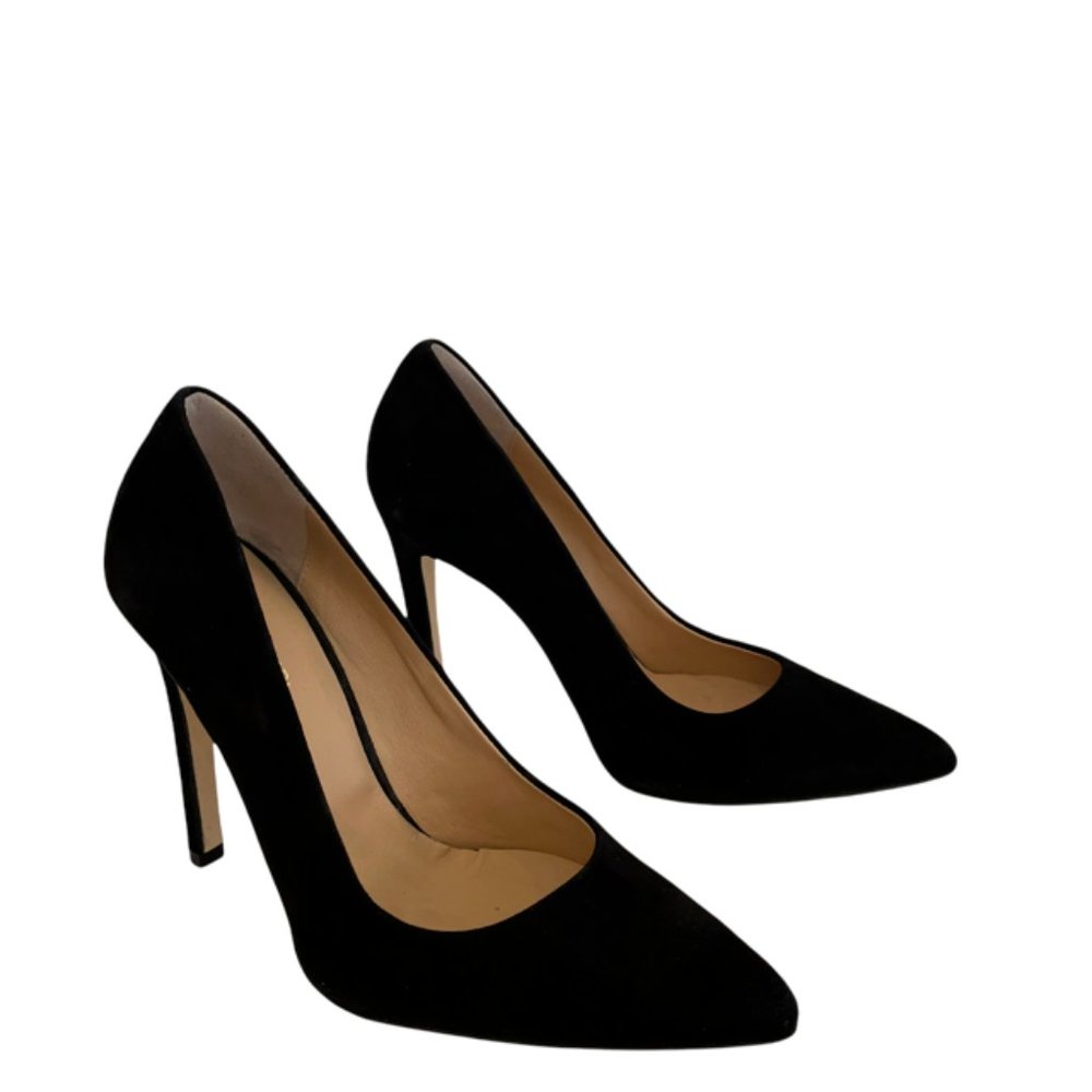 Andrea Carrano Black Suede Pumps Heels NWB